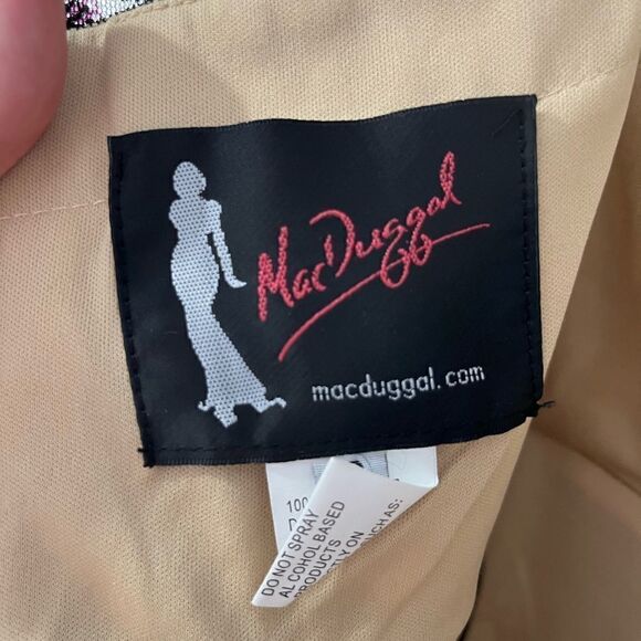 Mac Duggal Floral Sequin and Lace Long sleeve dress size 0 67899 - Picture 7 of 8